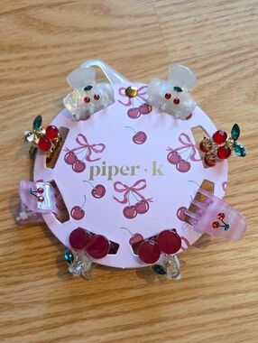 piper•k Cherry Hair Clip Set